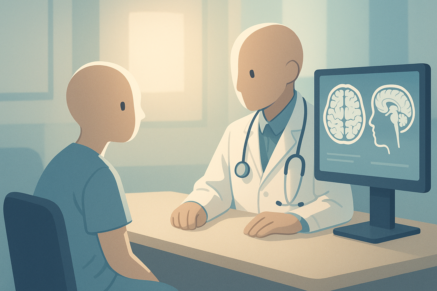 Illustration of shadowing a neurologist in a clinical setting